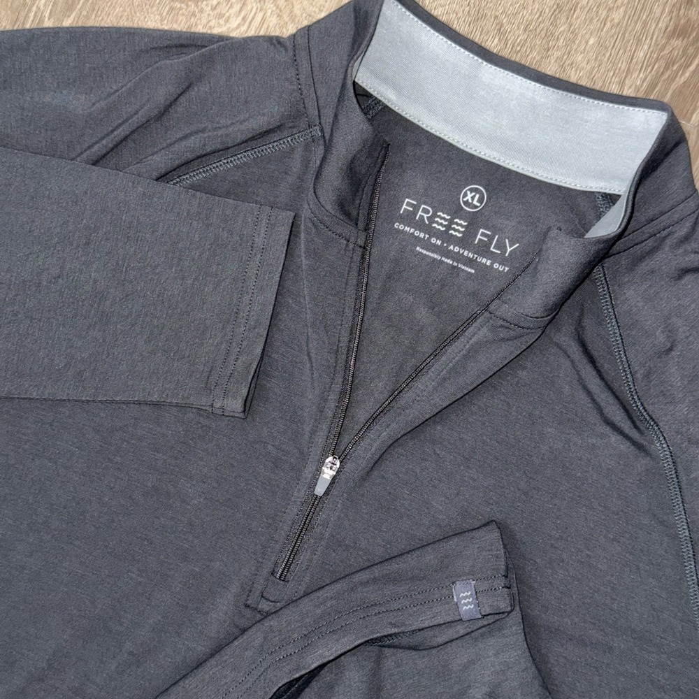 Free Fly Apparel Men's Charcoal Gray Performance Quarter-Zip Jacket